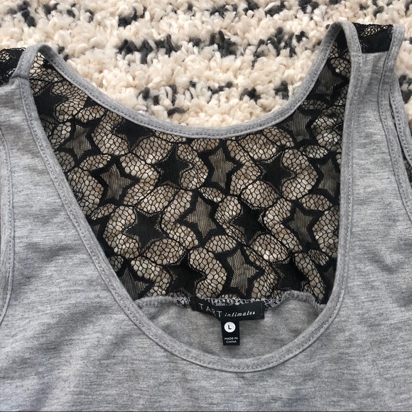 Star Lace + Soft Gray Tank and Shorts Lounge Set - Picture 7 of 7